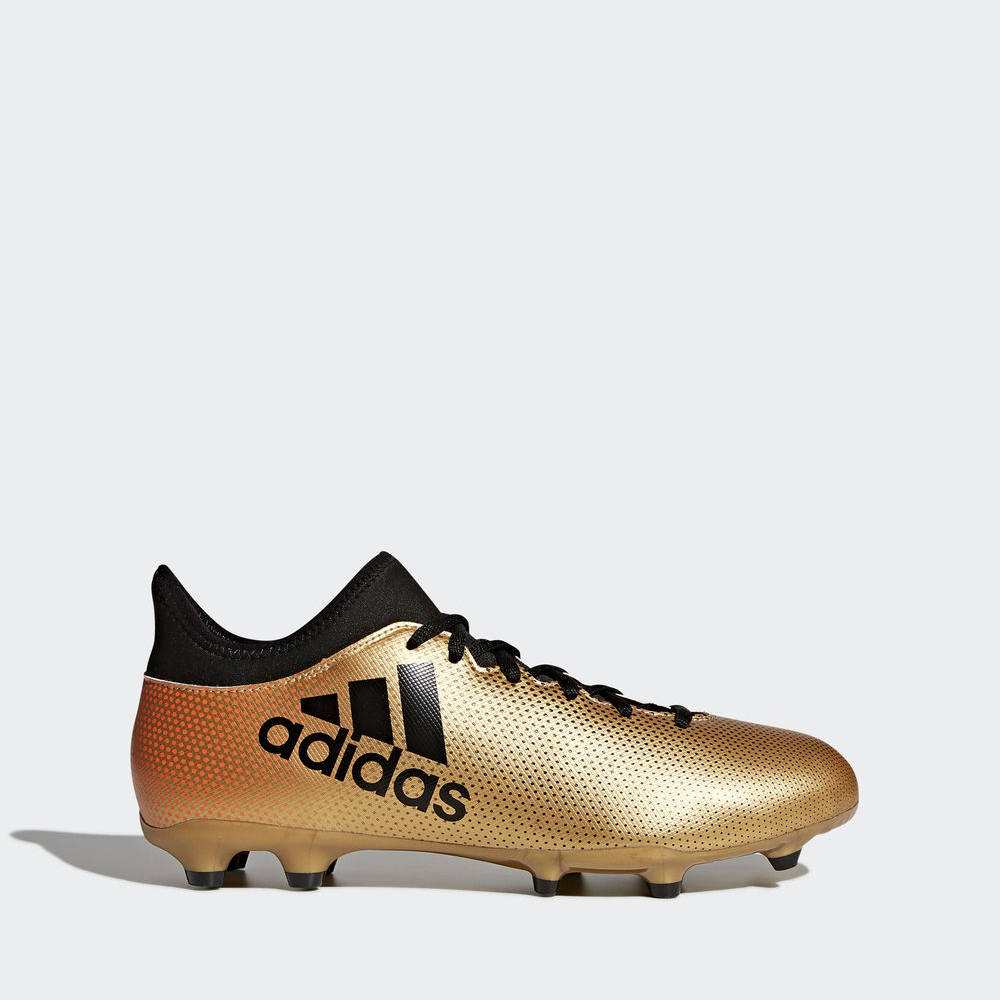 Adidas X 17.3 Firm Ground - ποδοσφαιρικα παπουτσια ανδρικα - Χρυσο Χρωμα/Μαυρα/Κοκκινα,Μέγεθος: EU 3